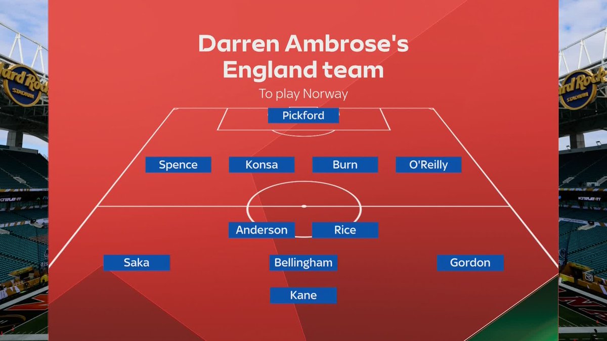 Darren Ambrose names the England XI he thinks can still get the job done against Norway. Would you make any changes to this lineup? 🤔👇