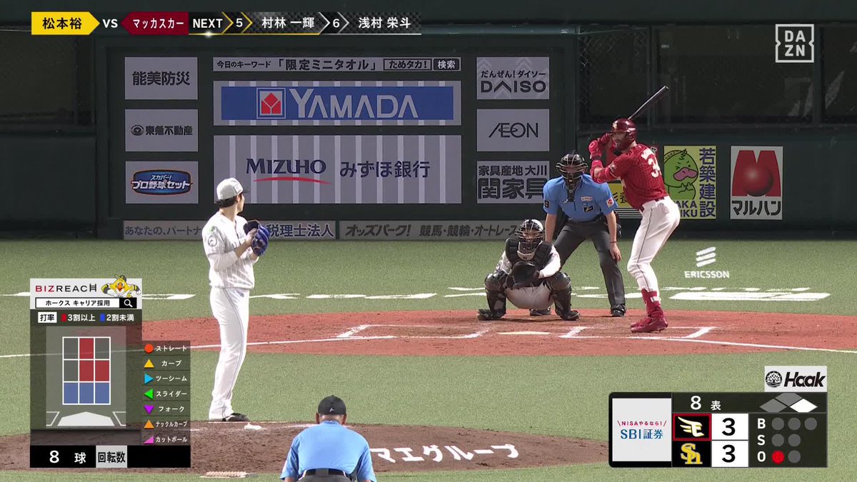 言葉が出ないほどの衝撃 マッカスカー なんと本日3本目のホームラン ⚾️ソフトバンク×楽天 #RakutenEagles #だったらDAZN