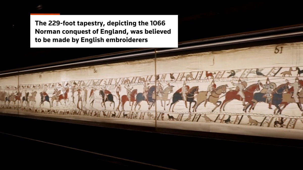 The Bayeux Tapestry has arrived in Britain for the first time in nearly 1,000 years ahead of a sold-out exhibition at the British Museum, after a tightly coordinated journey from France under police escort