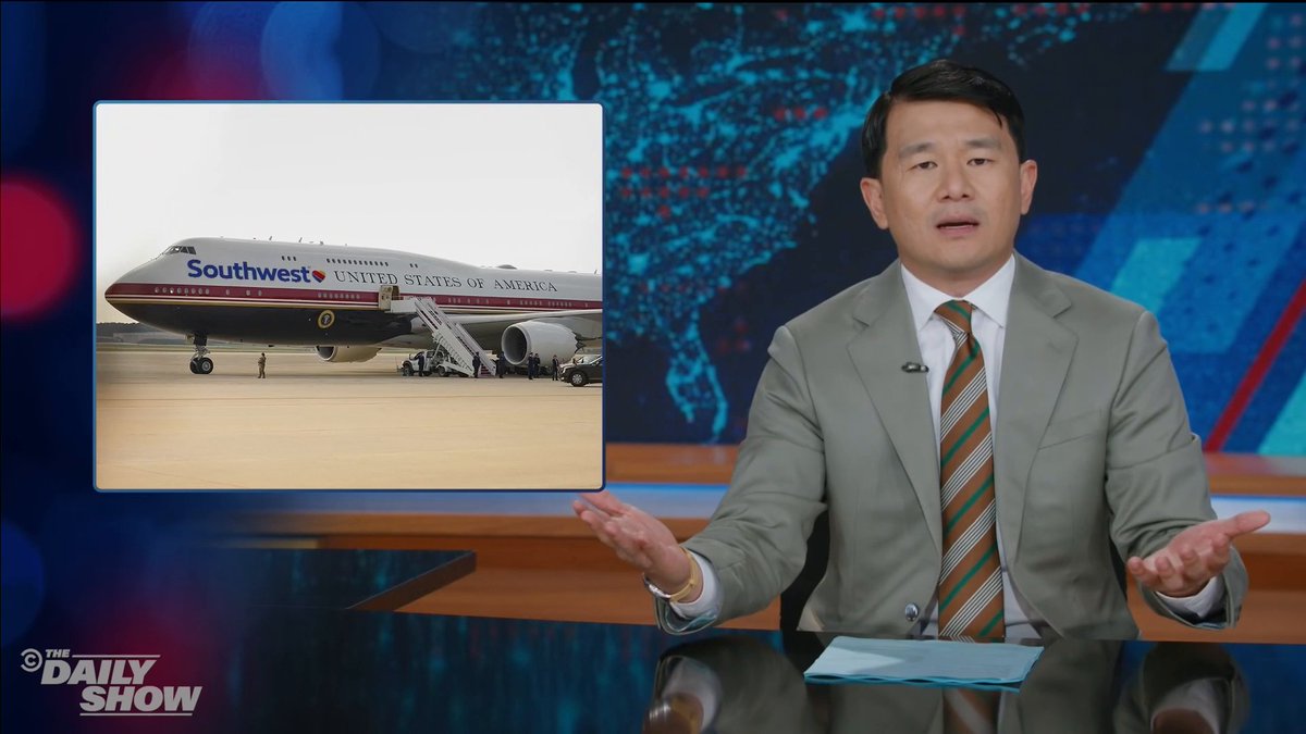 Wait, the president flies with an extra emotional support plane? Ronny Chieng