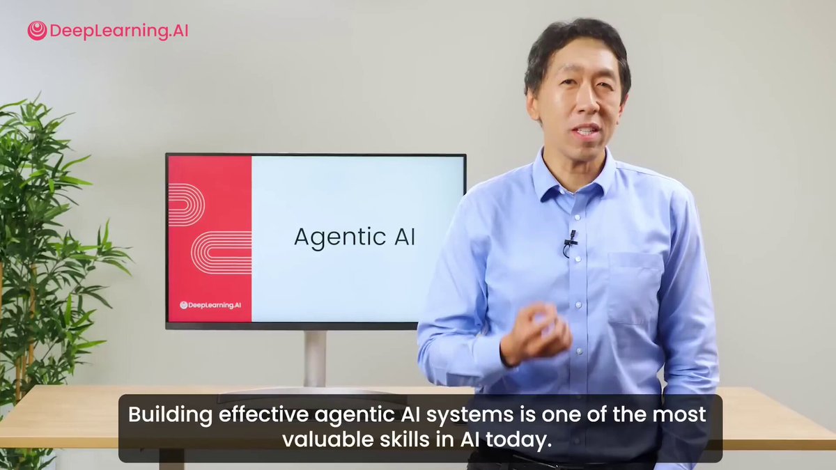 Andrew Ng just dropped a 3-hour course on how to become an AI Engineer in 2026: • 00:00 - How to build agentic AI systems • 04:25 - Future of AI engineering • 23:38 - AI Prompting full course • 2:52:17 - Creating an app with AI in 30 minutes This 3-hour watch could replace 10 AI engineering courses on the internet. Watch it today, then read how to run a self-improving system in the article below.