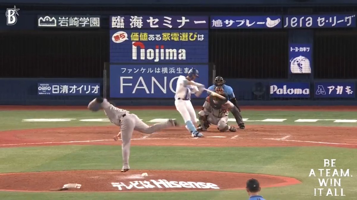代打 #度会隆輝 選手の一振りは一直線にベイスターズファンで埋まるライトスタンドへ🌈 第6号スリーランホームランでさらに突き放す🎆 7回裏 DB 11 - 6 G #baystars