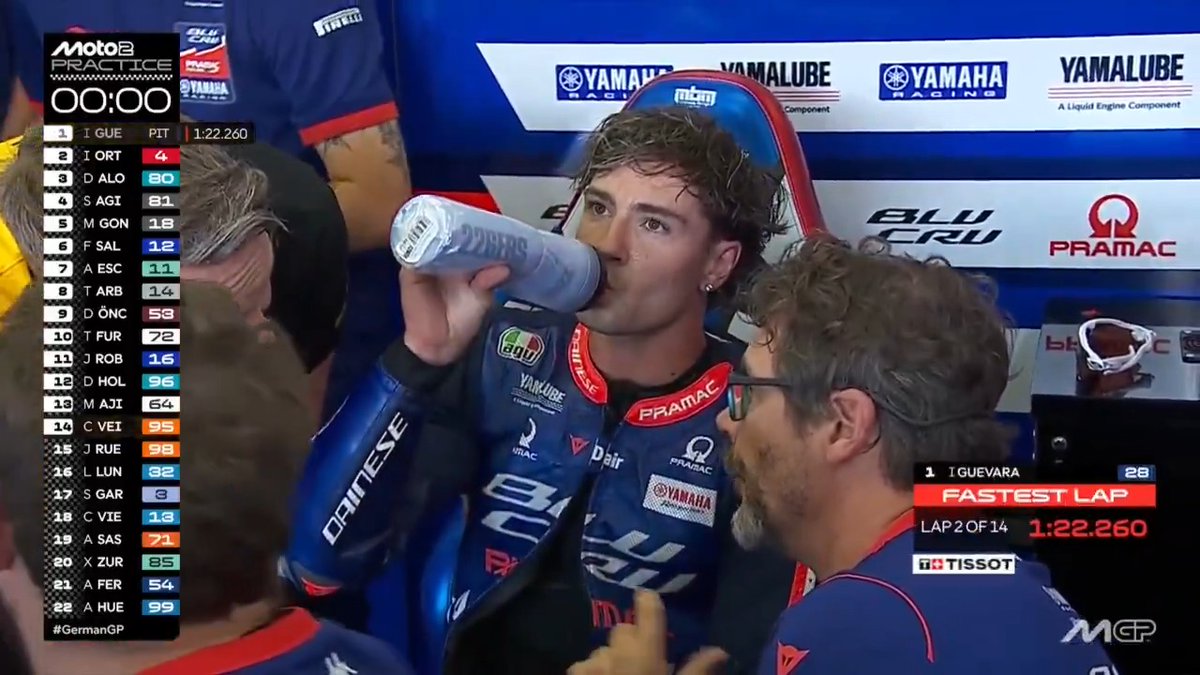 That early lap was unstoppable 😎 @izanguevara28 takes P1 with the #Moto2 record 🔥 #GermanGP 🇩🇪