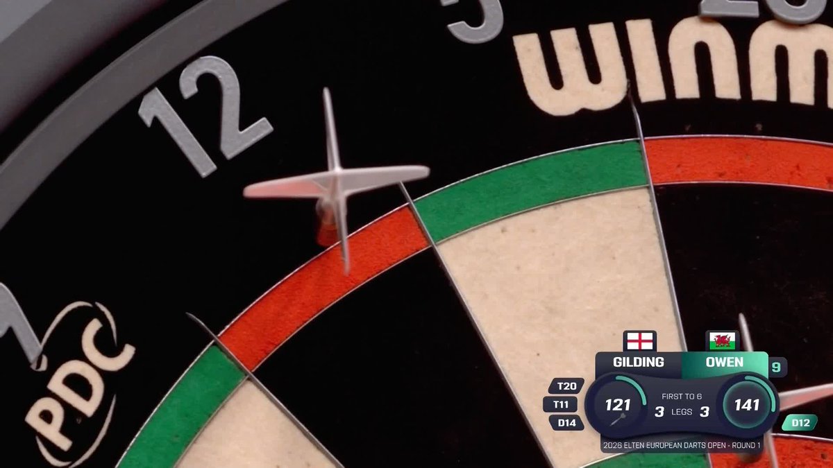OWEN SO CLOSE TO THE NINE 😔 Rob Owen wires a dart at double 12 in Leverkusen for a first televised nine-darter… 🤏 📺 #ET10