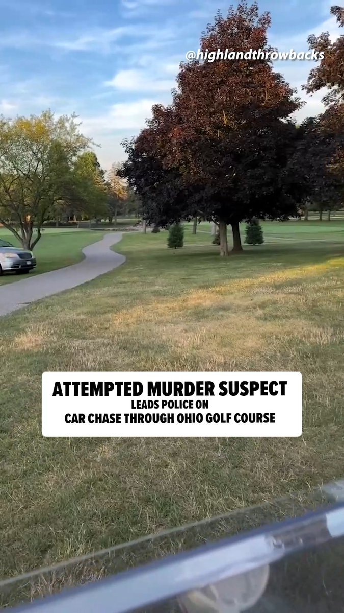 Attempted murder suspect leads police on car chase through Ohio golf course