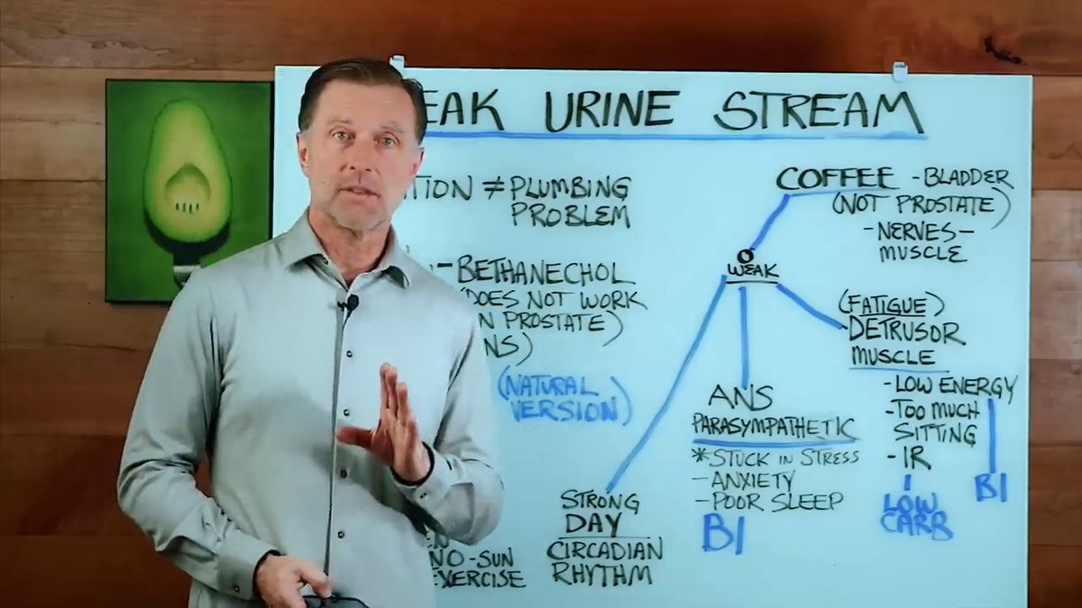 If you have a weak urine stream any time of day or night, this is for you. A weak urine stream isn’t typically caused by a urinary obstruction or a prostate problem. Discover what’s really causing your urine flow problems so you can fix the problem at the source. If you like this video, check this one out next: Dr. Eric Berg, DC, not MD; information only