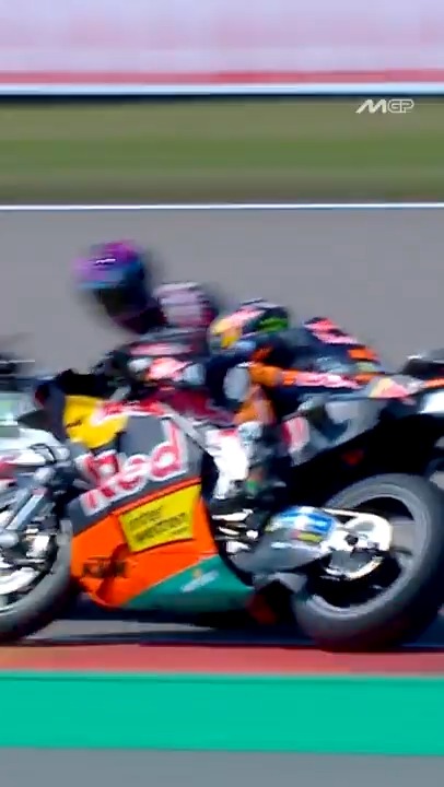 RIGHT ON THE LIMIT. 🤏 How did @bradbinder_33 and Jorge Martín Almoguera get away with that one? 😮💨 #GermanGP 🇩🇪