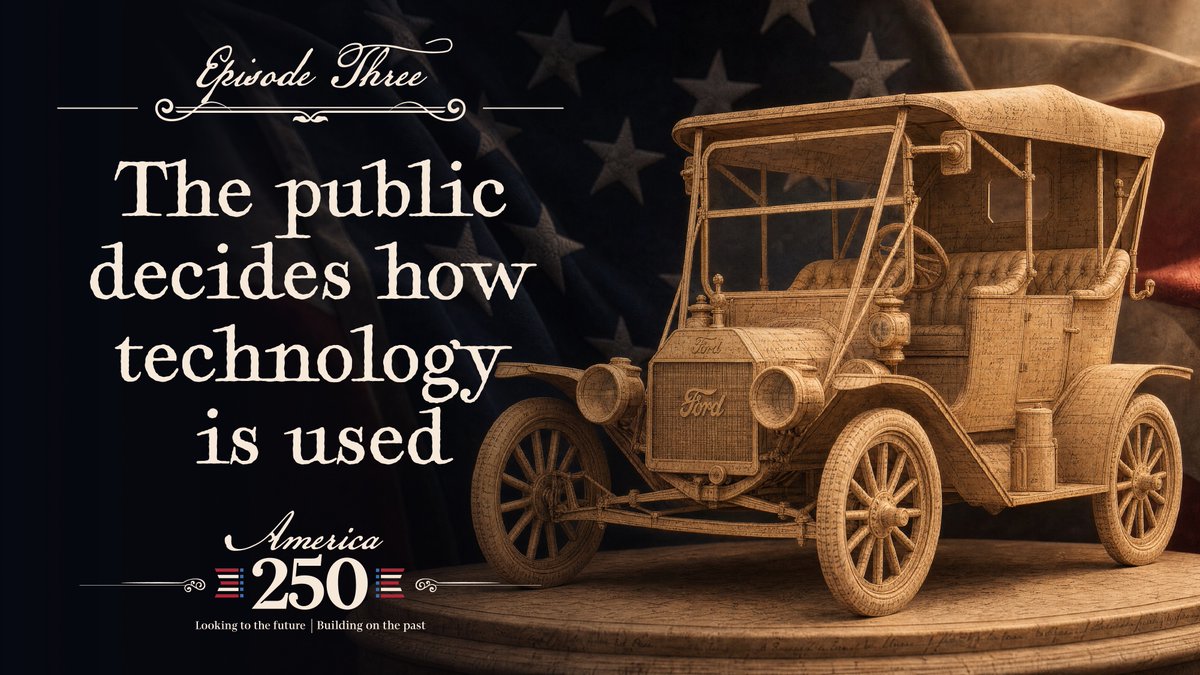 In 1904, Henry Ford helped put the world on wheels. In a factory in Detroit, Ford Motor Company didn't just create a better automobile. He transformed the way automobiles were made. Using standardized parts and innovative manufacturing techniques, Ford reduced assembly time from twelve hours to just ninety-three minutes. The Model T that emerged changed history, turning the automobile from a luxury item into a practical and affordable product for ordinary families. Technology changes the world when it becomes accessible to everyone, not just a few. It is the same idea that helped put a computer on every desk and in every home. And it is how we think about the cloud and AI today. Stay tuned for Episode 4 on Monday: Nonprofits empower a nation of problem solvers. See the full series: Microsoft America250