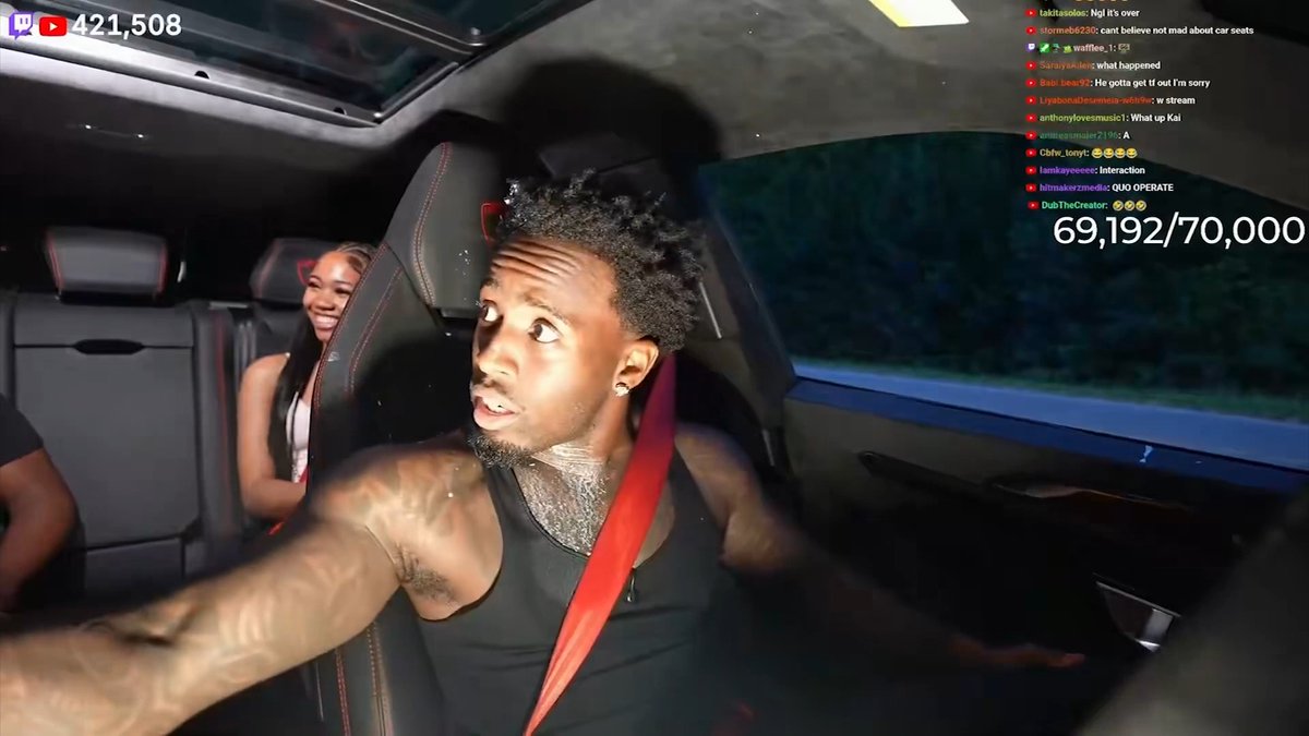 Streamers Kai Cenat & Rakai were pulled over while livestreaming Thursday, but the officer let them go after recognizing the duo 😭 "We looked you up on YouTube."