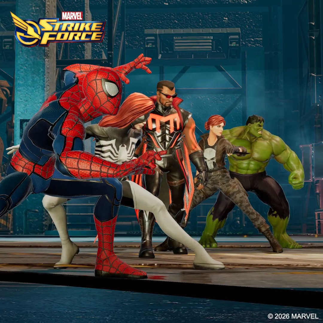 The Amazing Avengers have assembled! A reworked Spider-Man and Hulk are led by Blade (Mighty), with Rachel Cole-Alves, and Spider-Woman (Julia) to take on Raids in MARVEL Strike Force.