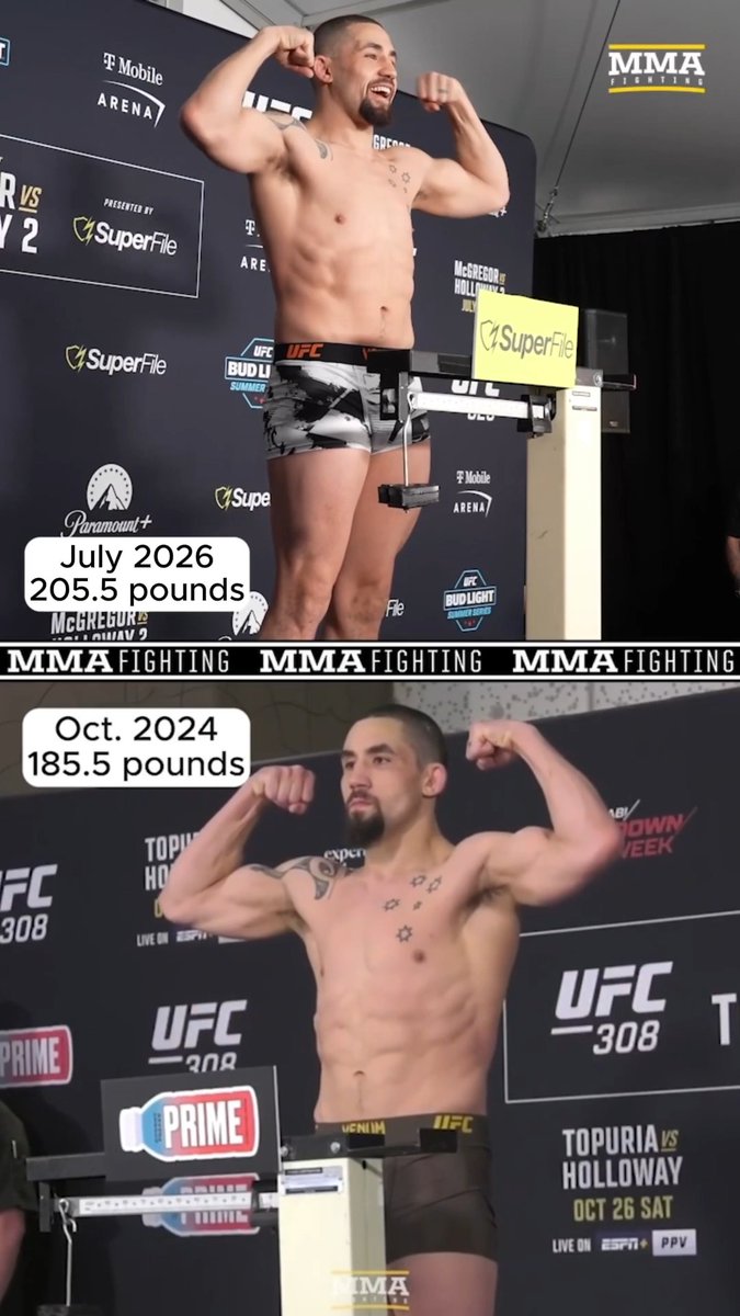 Robert Whittaker packed on ALL of the muscle for his #UFC light heavyweight debut at #UFC329 ⚖️ 💪