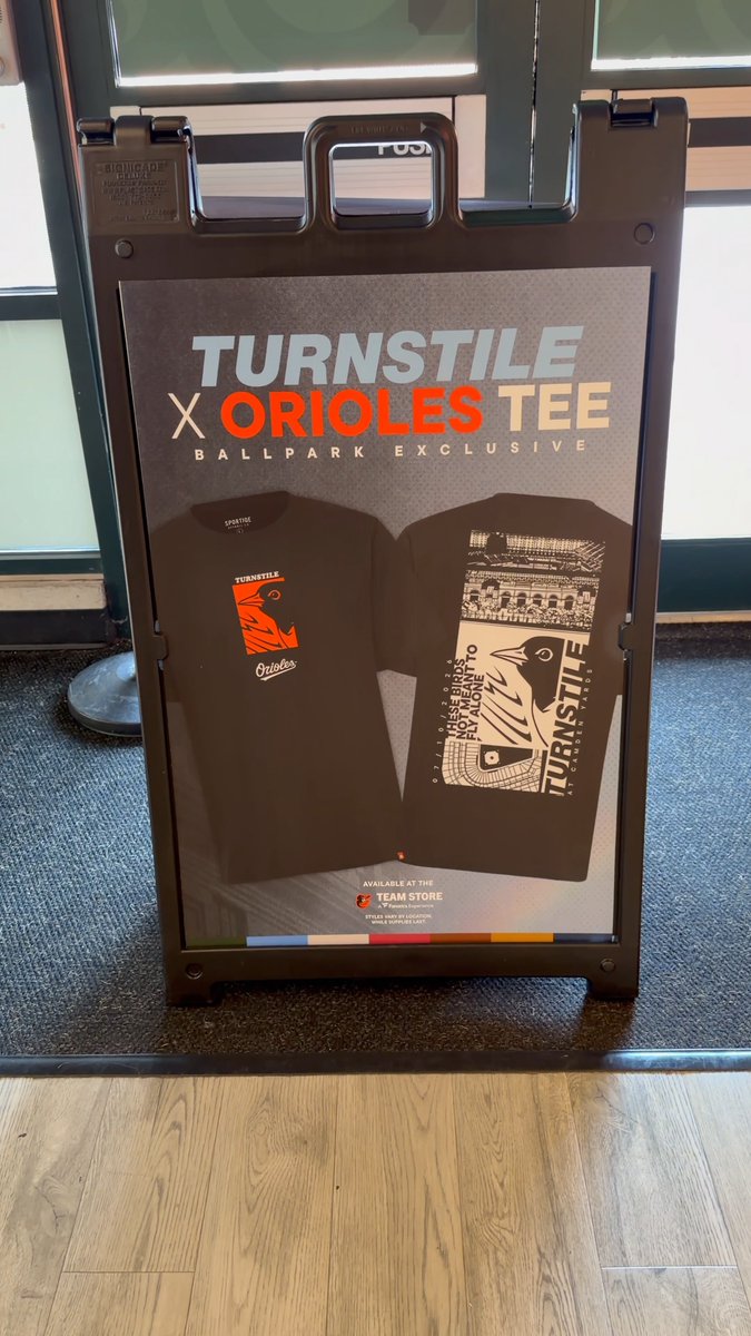 Stop by the Team Store at Oriole Park this weekend to pick up this sick Orioles x TURNSTILE tee 🤘 This ballpark exclusive is available in men's and women's sizes, while supplies last.