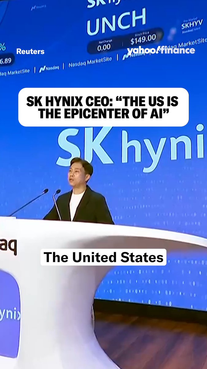 SK Hynix CEO Kwak Noh-Jung says, "The US is the epicenter of Al." 🌎 🤖