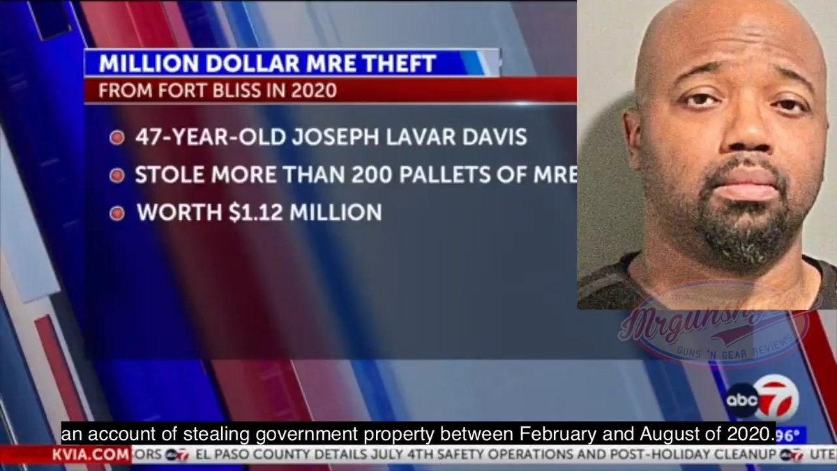 Stealing over $1.1 million of MREs? Imagine being this guy's plumber 👀🚽 "Joseph Lavar Davis, 47, was convicted of stealing over 1.1 million dollars worth of the military’s pre-packaged Meals-Ready-to-Eat" from Fort Hood, Texas. Warm up your egg omelette MRE accordingly... 🍳 #army #FtHood #MRE #constipation #prepping #FortHood #crime #WTF #military #MealReadyToEat #killeen #texas