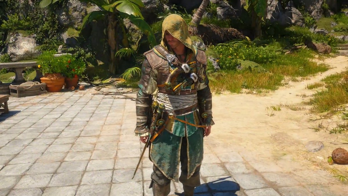 Several more Free Items can now be obtained in 🏴☠️ Assassin's Creed Black Flag Resynced 🏴☠️! 🔵 Nomad's Bronze Ensemble (Free in the Store) 🔵 Rustic Flintlocks (Free in the Store) 🔵 Rustbone Swords (Twitch Drops / 2 hours watch) 🔵 Shipmate Monkey (Free in the Store) Together they account to pretty much a new Character Pack!