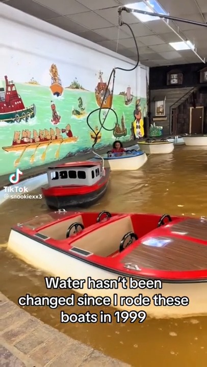 A Maryland theme park is drawing attention for the murky waters it has on a child's ride. Credit: snookiexx3/TikTok