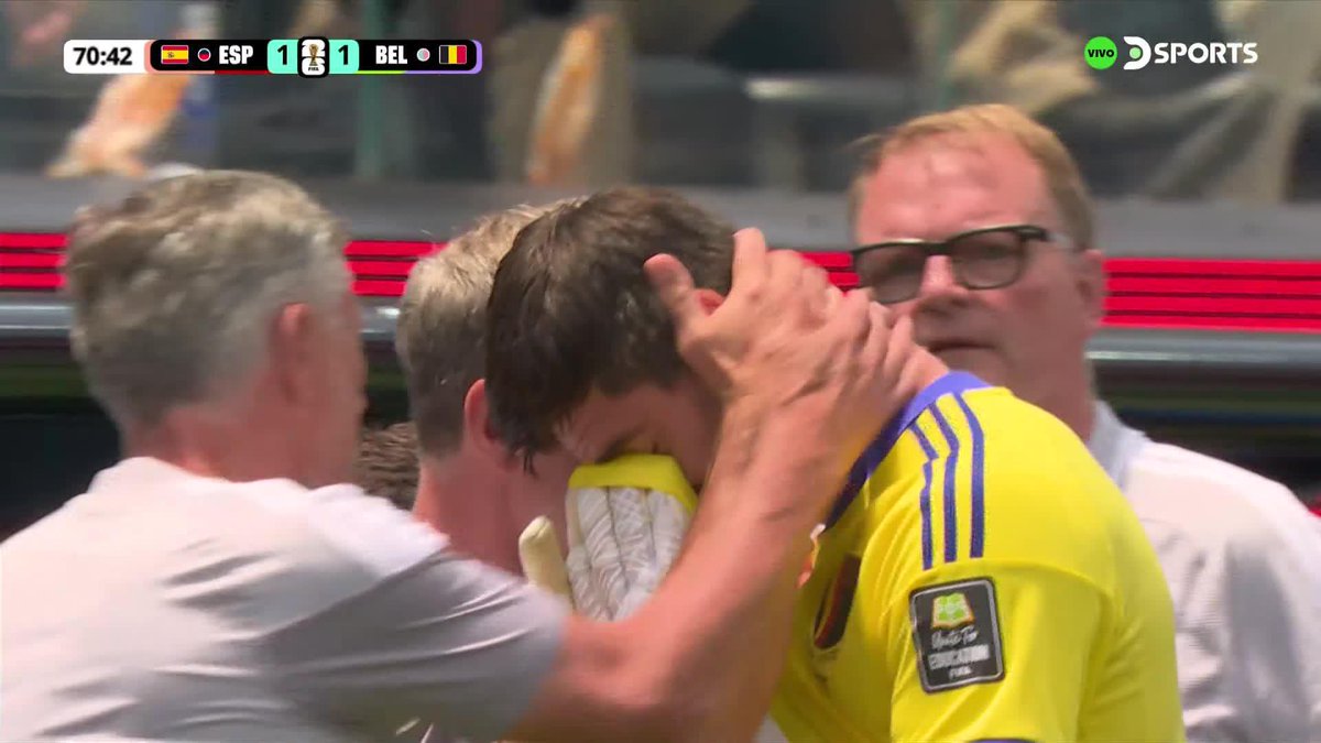 "Courtois": Porque salió lesionado del partido de Bélgica contra España en la #CopaMundialFIFA