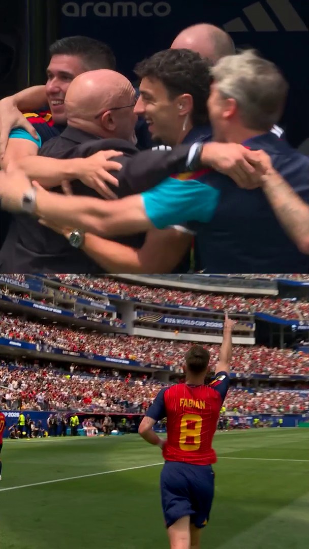 🔥🇪🇸 هدف فابيان رويز يشعل احتفالات لويس دي لا فوينتي! #كأس_العالم2026
