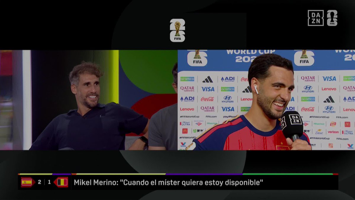 ¡VAYA MOMENTAZO! JAVI MARTÍNEZ DICIENDO QUE ESTABAN TRANQUILOS PORQUE SABÍAN QUE LLEGABA EL MOMENTO MERINO 😅 #DAZNMundial