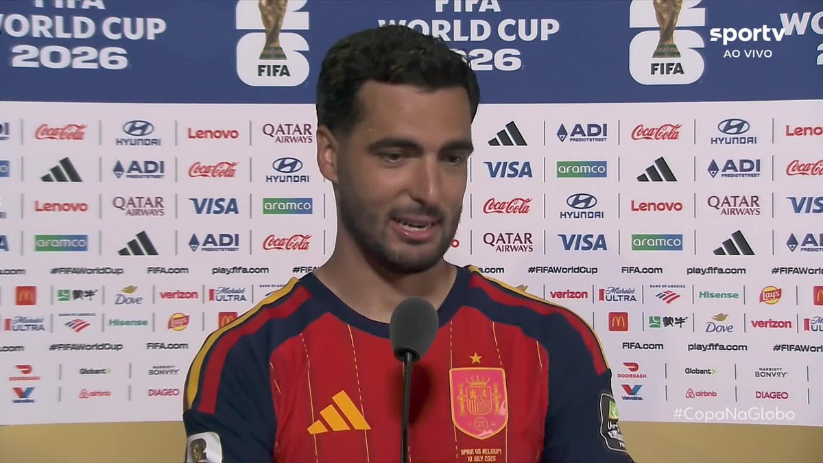 Herói mais vez da classificação da Espanha, Merino diz não acreditar no momento que está vivendo: "Nem nos meus melhores sonhos". #CopaNaGlobo #ge2026 #Futebol #Espanha
