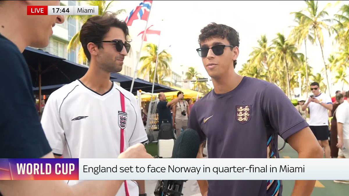 'We've got Harry Kane, he's better than Haaland' Sky's Rob Harris speaks to confident England fans in Miami ahead of the Three Lions taking on Norway in the World Cup quarter-final tomorrow. Read the latest: