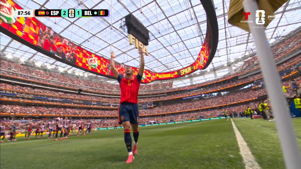 🇪🇸 Mikel Merino had the LAST-GASP goal as Spain knocked out Belgium, storming straight into the semifinals! The stadium exploded, and the bench went crazy. Spain is UNSTOPPABLE right now 🔥 Merino, you legend. Writer: Val