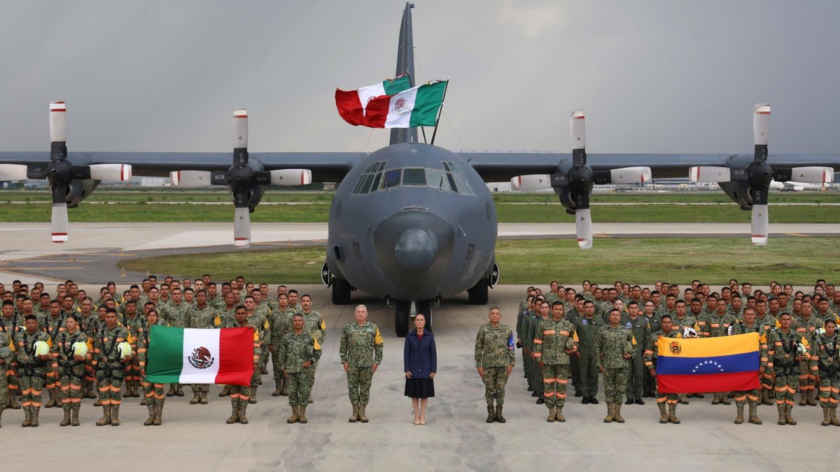 México es un pueblo fraterno; el agrupamiento Yumare de la Secretaría de la Defensa Nacional, integrado por 264 elementos y 18 canes, emprendió la misión de ayudar a quienes más lo necesitaban en Venezuela. Elementos del Ejército y Fuerza Aérea Mexicanos, así como la Guardia Nacional, entregaron más de 70 toneladas de despensas, insumos médicos, artículos de limpieza y herramientas. Hoy reconocemos a las mujeres, hombres y canes que formaron parte de esta misión humanitaria.