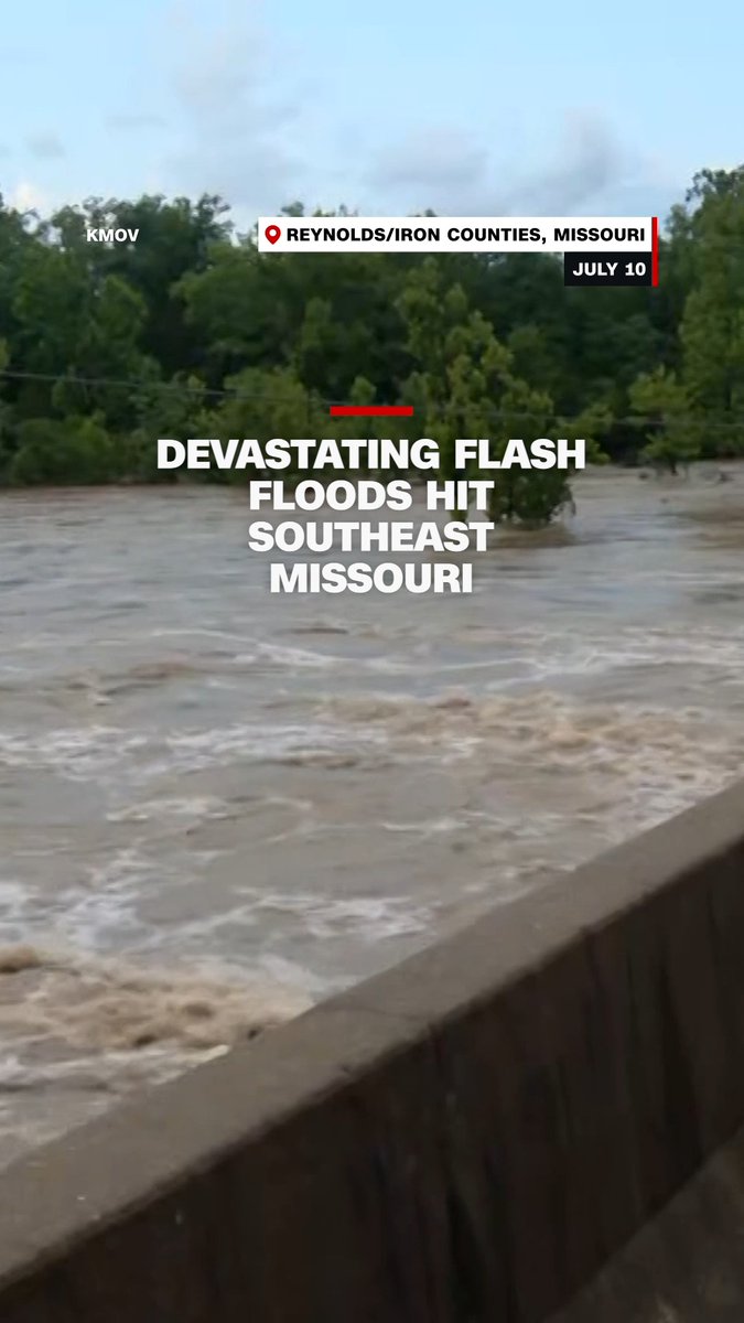🇺🇸 Severe flooding devastates parts of Missouri Relentless rain dumped 6-12 inches overnight, triggering catastrophic flooding around the Black River. Rescuers pulled ~10 people off a rooftop as waters rose. The situation is still developing and getting worse in real time. Stay safe out there 🙏🏽 Writer: Val
