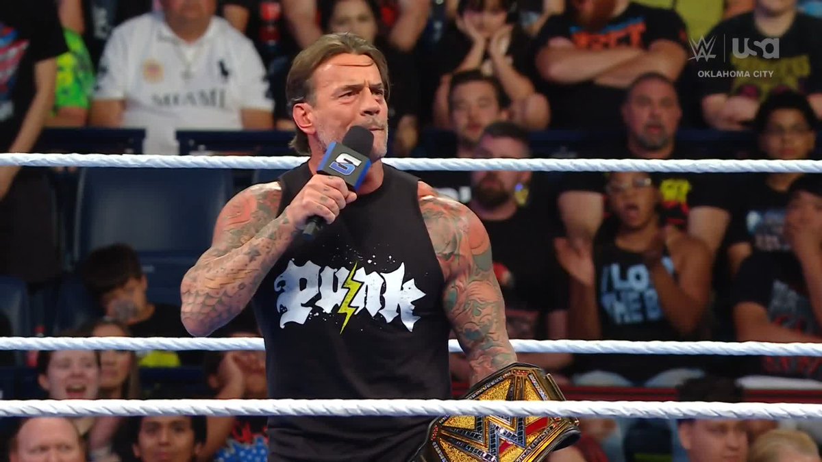 "Is it great to be alive on a FRIDAY NIGHT in Oklahoma City as the NEW UNDISPUTED WWE CHAMPION or what?!" 🔥 Welcome to SmackDown, Punk!