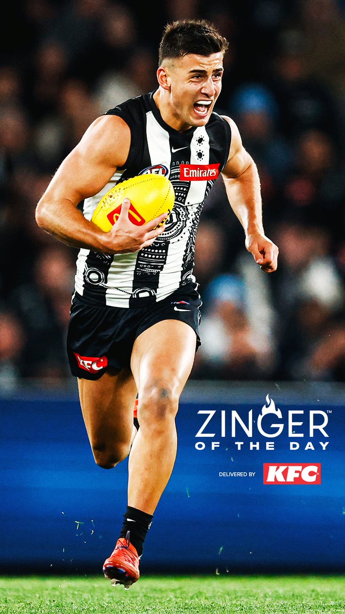 The match winning moment 😮💨 Nick Daicos gave maximum effort, while Tim Membrey came up clutch to produce this KFC Australia Zinger of the Day!