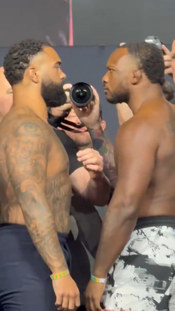 The biggest favorite in history Gable Steveson, flanked by Jon Jones, has his first UFC faceoff vs. Elisha Ellison before his #UFC329 debut