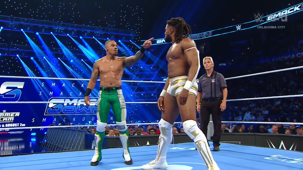 These two know each other VERY well... 😮💨 MELO vs. TRICK happening NOW on SmackDown!
