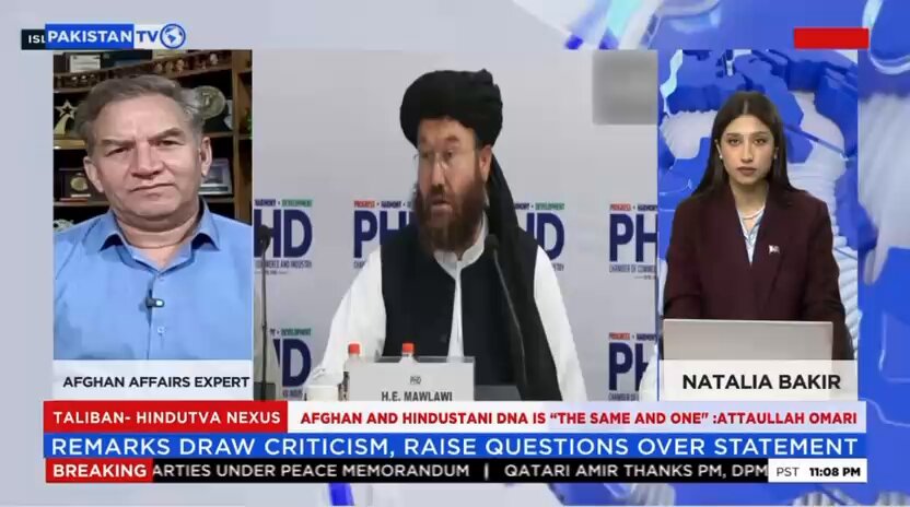 When Taliban Minister in New Delhi said the DNA of Taliban and Indian leaders are the same, he is honest and right as Hindutva and Taliban are pursuing the same policy based on extremsim; Hassan Khan on Pakistan TV