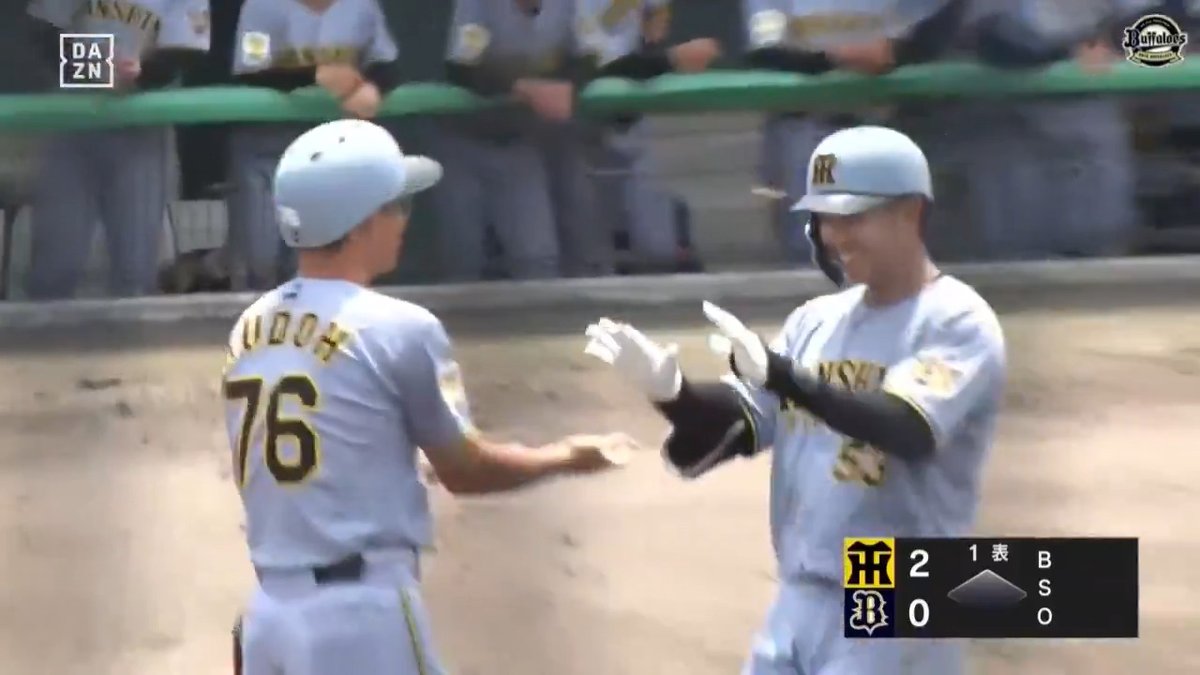笑みがこぼれる 島田海吏 先制パンチ 今季1号は打った瞬間の一発 ⚾️オリックス×阪神（ファーム） #イージースポーツ #阪神タイガース #だったらDAZN