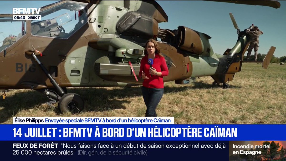 14-Juillet: BFMTV à bord d'un hélicoptère Caïman