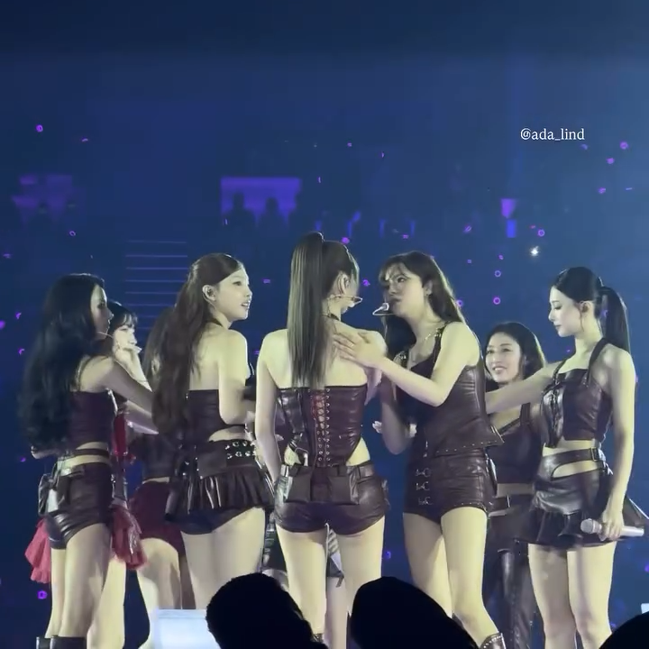 Momo went off stage for a bit and she was struggling with the heat so when she came back Jeongyeon kept checking up on her, but Nayeon was asking "Should I kiss?" to make it better?? 😭