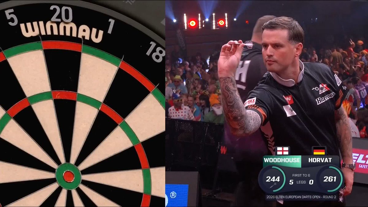 WOODY COASTS THROUGH! Luke Woodhouse cruises into the final day of European Darts Open action, as Woody beats Dragutin Horvat 6-0! 📺 #ET10