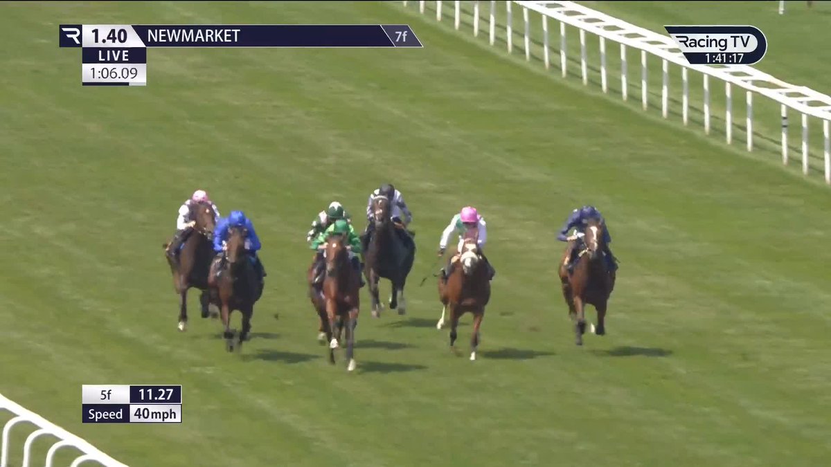 Smart prospect ✅ Haffner, a colt by Justify, wins what is traditionally a strong Newmarket Racecourses maiden. Team Ballydoyle Racing are off to a flyer on July Cup day!