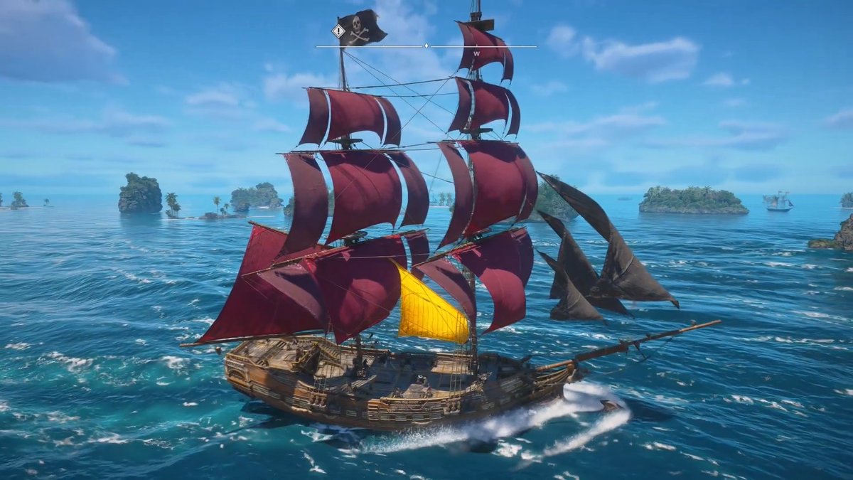 Here is a look at the Crimson Storm Sailes, the latest piece of Free Content announced for 🏴☠️ Assassin's Creed Black Flag Resynced🏴☠️! How to get it 👇
