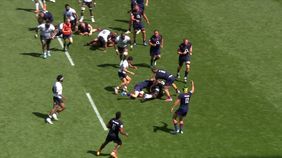 Genge getting booted square in the chest. Mad from Simione Kuruvoli.