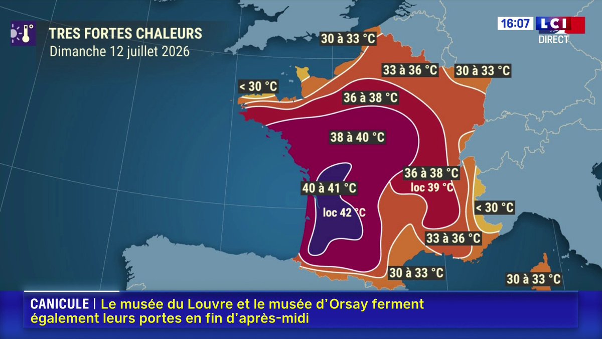 🔴 Canicule : 37 départements en vigilance rouge