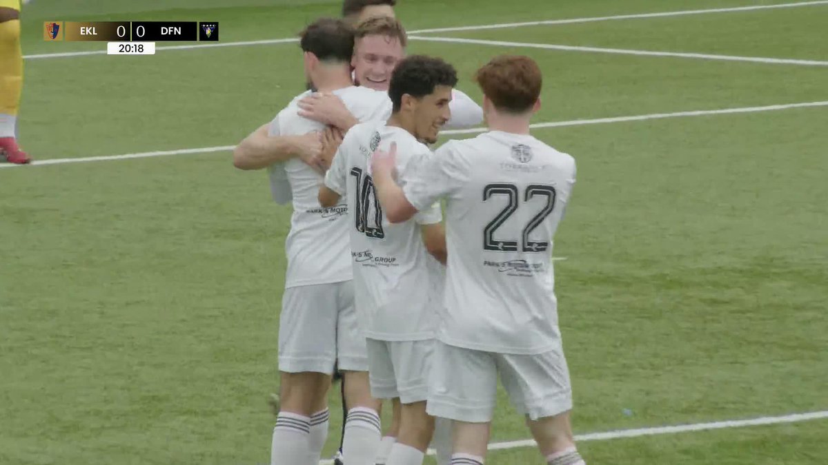 A brilliant team move from East Kilbride FC ends with the opener 🔥 Lewis McGrattan applies the finishing touch to make it 1-0 against Dunfermline 🔵🟡 #PremierSportsCup