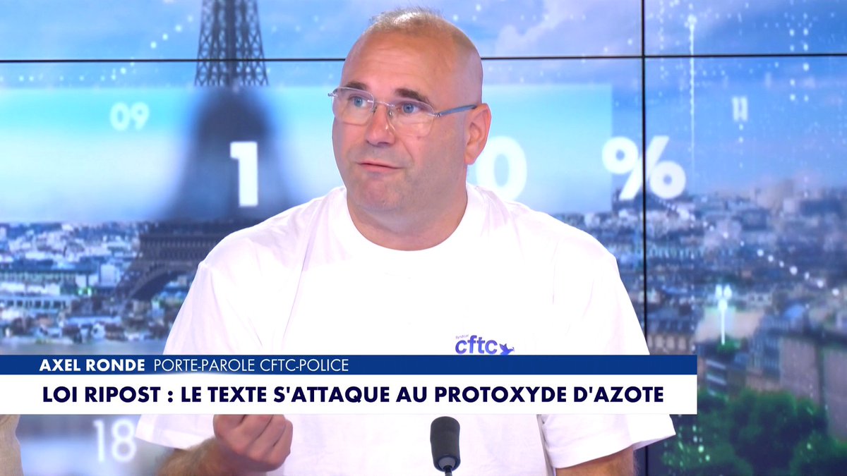 «L'accoutumance au protoxyde d'azote fait des ravages terribles sur le cerveau», déplore Alex Ronde, porte-parole CFTC-Police, dans #100Actu Toute l'info est à retrouver sur