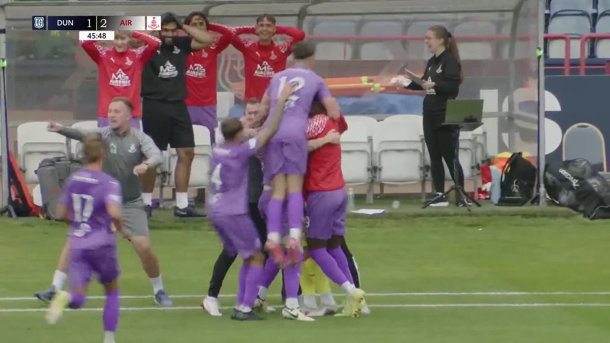 Sam Fisher scores a free kick from just past the halfway line!!! 😱😱 Can the goal of the season be scored on the first day of the season?! 😅 The reaction on the Airdrieonians FC bench says it all 🔥 #PremierSportsCup | SPFL