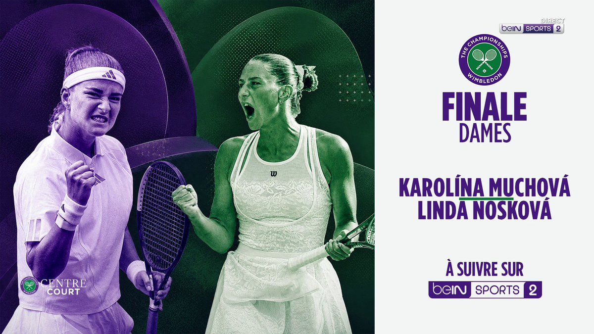 🏆🎾 #Wimbledon 🇨🇿 Karolina Muchova 🆚 Linda Noskova 🇨🇿 : une Finale 100% tchèque à suivre sur beIN SPORTS 2 !