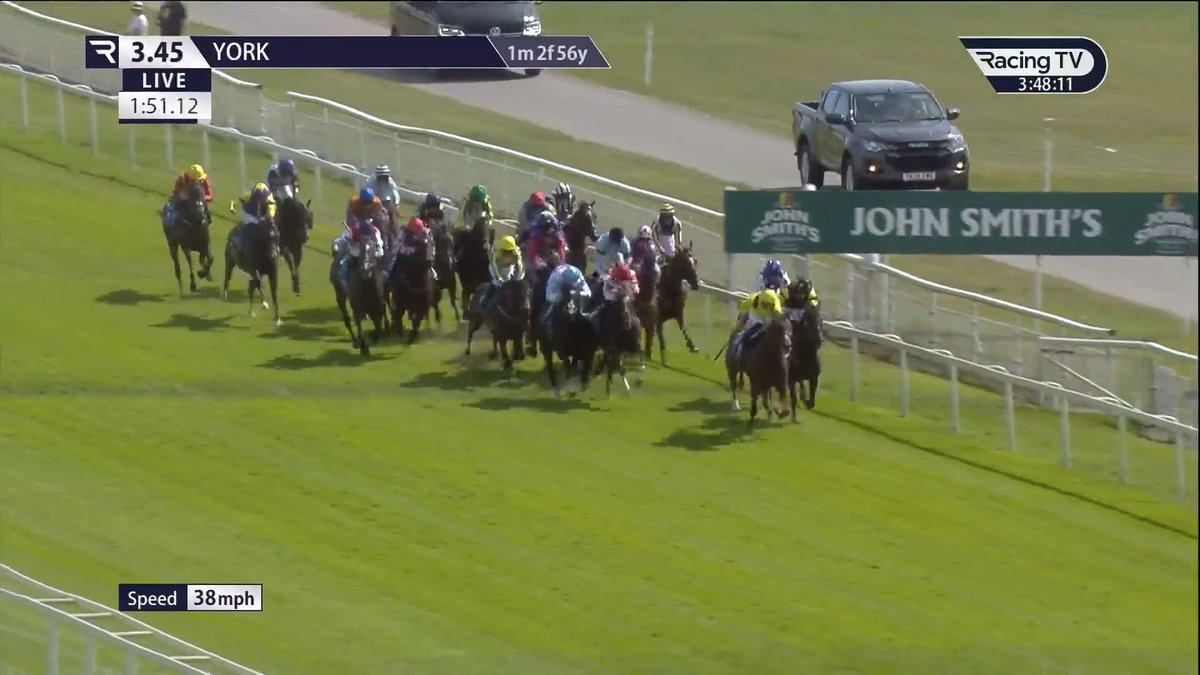 Unexposed 4yo Raammee plunders Europe's most valuable handicap, the £200,000 John Smith's Cup. A brilliant result for the Roger Varian &amp; Ray Dawson team. York Racecourse 🟡⚫️