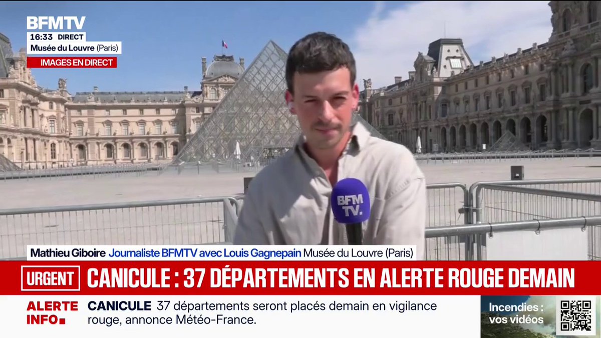 Canicule: le Louvre a fermé ses portes à 16h