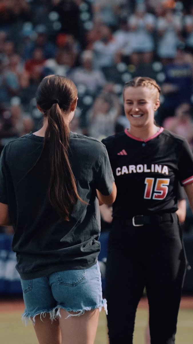 this duo will be talked about for years to come ๐ค๐ Reese Atwood caught a first pitch yesterday from former Texas teammate, Teagan Kavan ๐ซ
