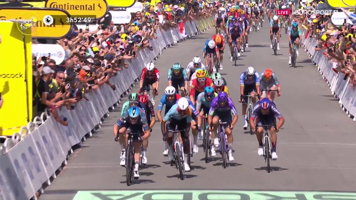 J'ai pas les mots... c'est le sprint le plus CHOQUANT de ma vie les gars j'ai revu l'arrivée 50 fois, lancer à 450m avec 30m de retard et une cassure à combler WOW 🤯🤯 #TDF2026