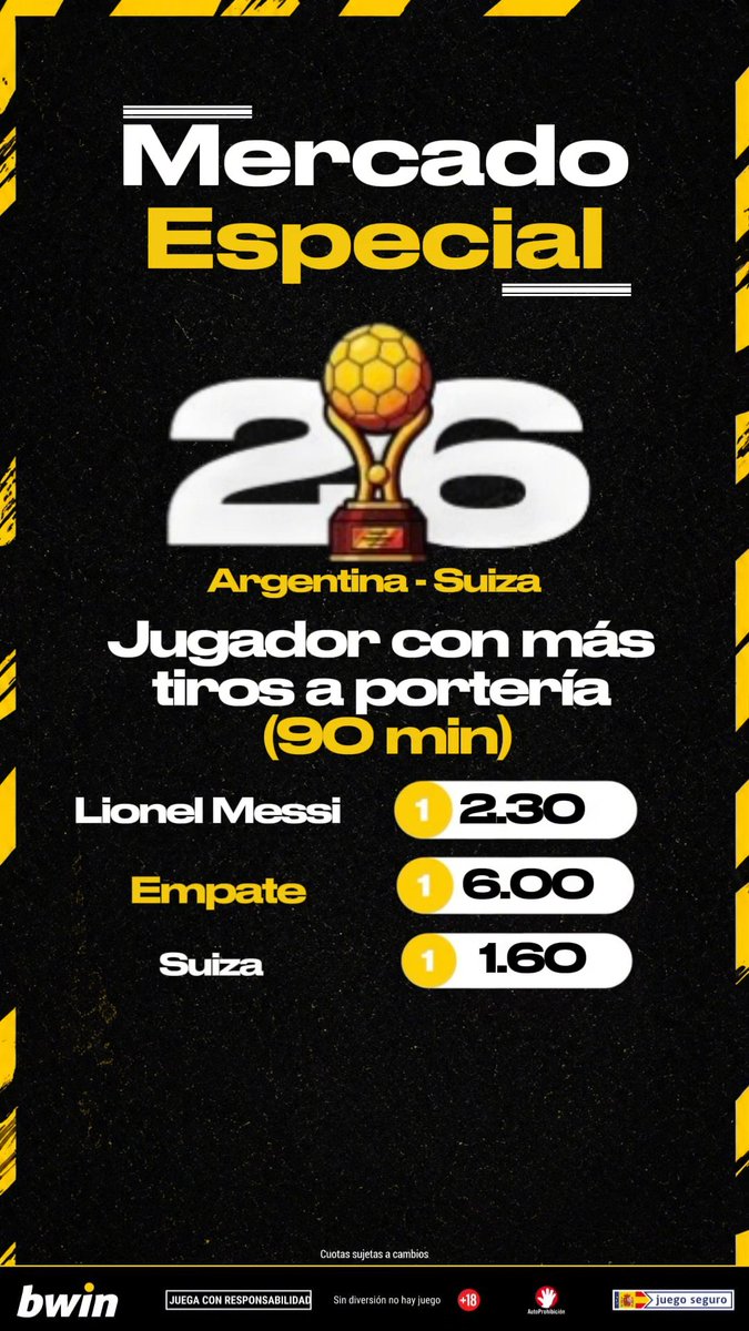 Mercado especial ⭐️ 🇦🇷Argentina - Suiza🇨🇭 ¿Quién hace más tríos a portería? Messi o toda Suiza👀⚽️ Haz tu apuesta 📲